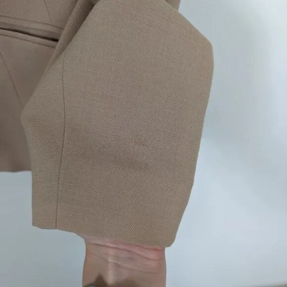 Talbots Tan Worsted Wool Vintage 3 Button Suit Jacket Women's 12